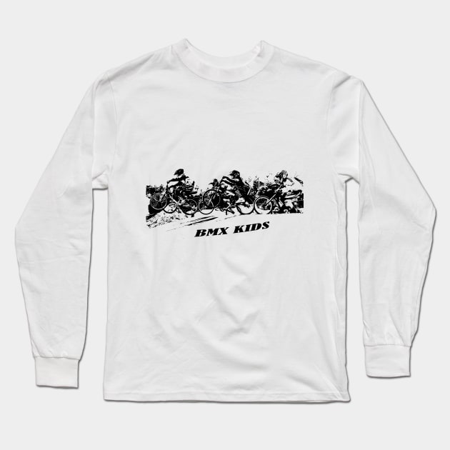 bmx kids Long Sleeve T-Shirt by rickylabellevie